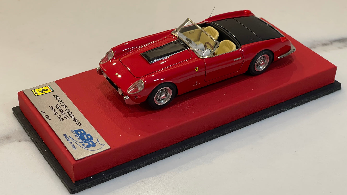 BBR 1/43 Ferrari 250 GT PH Cabriolet Series I 0783GT 1958 Red/Black CAR25LB