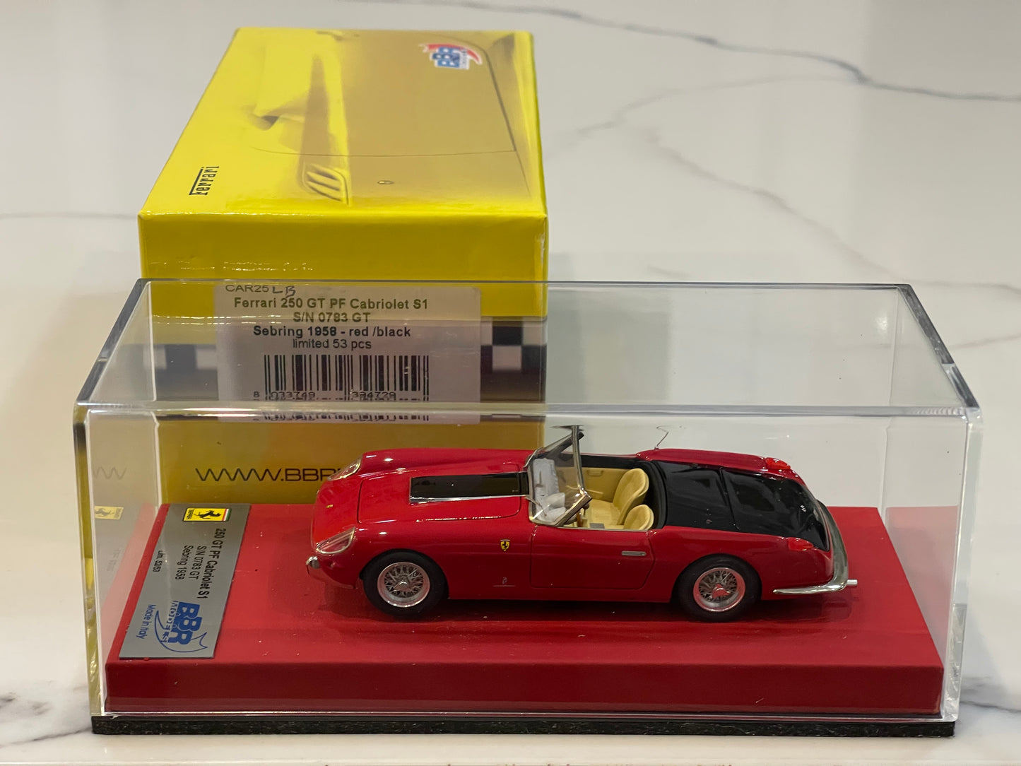 BBR 1/43 Ferrari 250 GT PH Cabriolet Series I 0783GT 1958 Red/Black CAR25LB