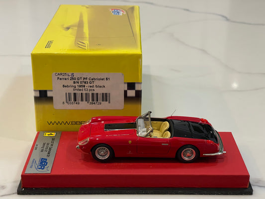 BBR 1/43 Ferrari 250 GT PH Cabriolet Series I 0783GT 1958 Red/Black CAR25LB