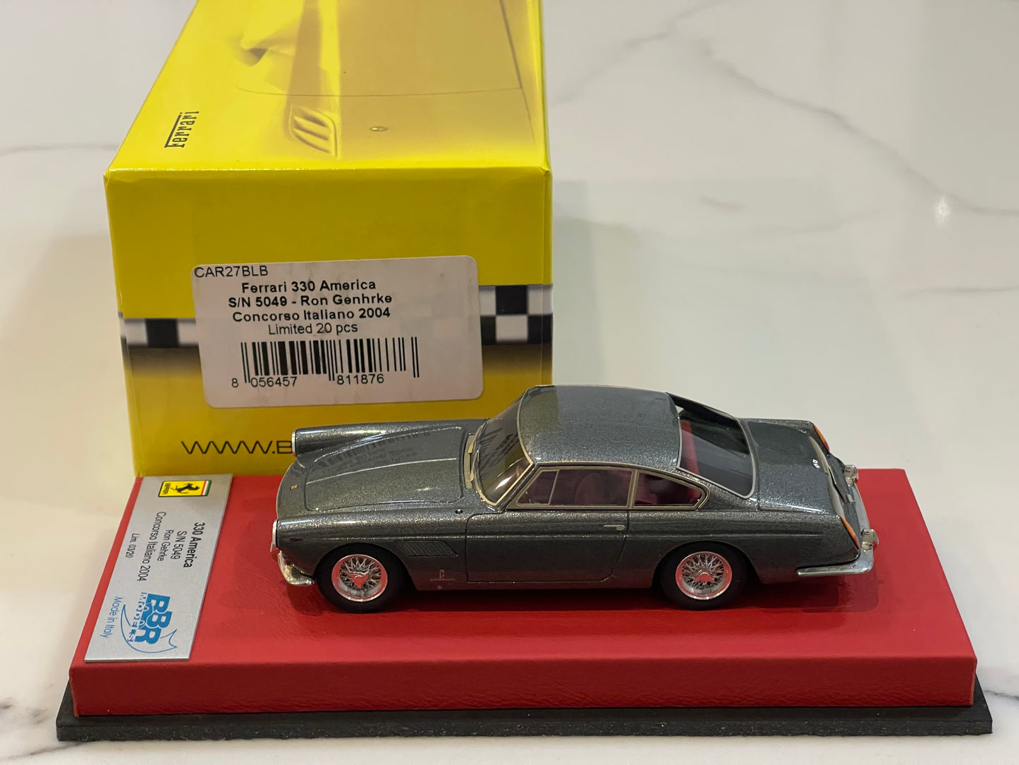 BBR 1/43 Ferrari 330 America 5049GT Concorso Italiano 1963 Met. Grey CAR27BLB