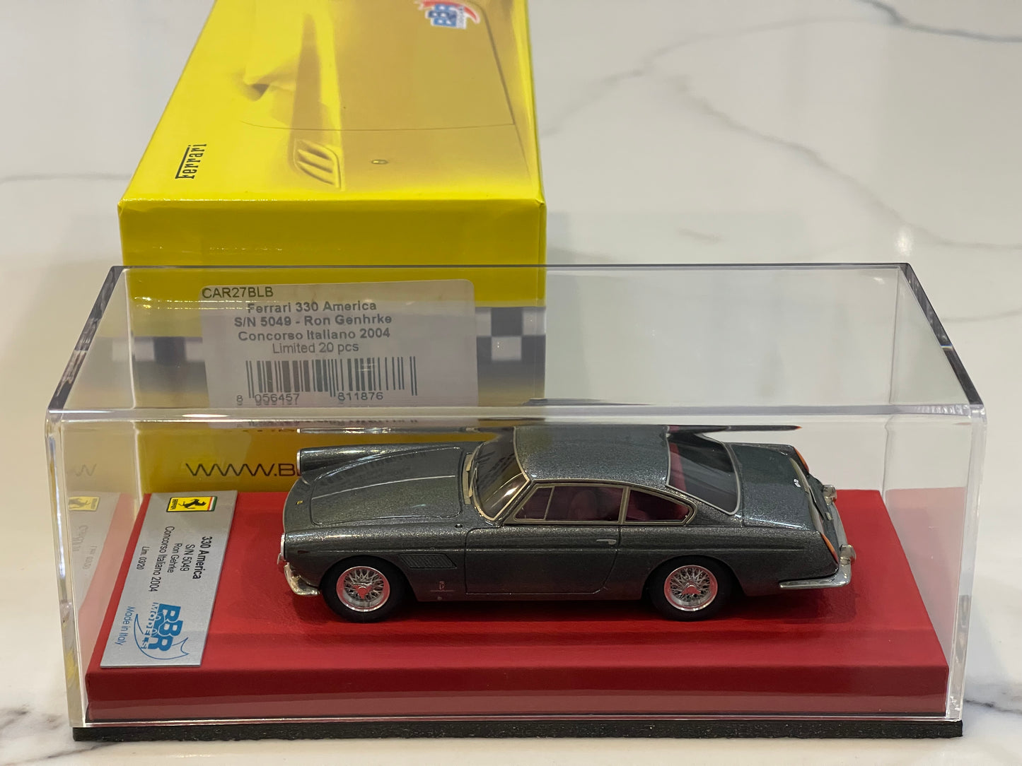 BBR 1/43 Ferrari 330 America 5049GT Concorso Italiano 1963 Met. Grey CAR27BLB