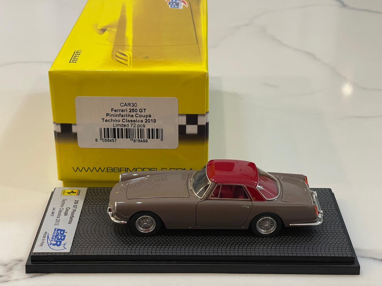 BBR 1/43 Ferrari 250 GT Pininfarina Coupe 1959 Light Brown/Dark Red CAR30