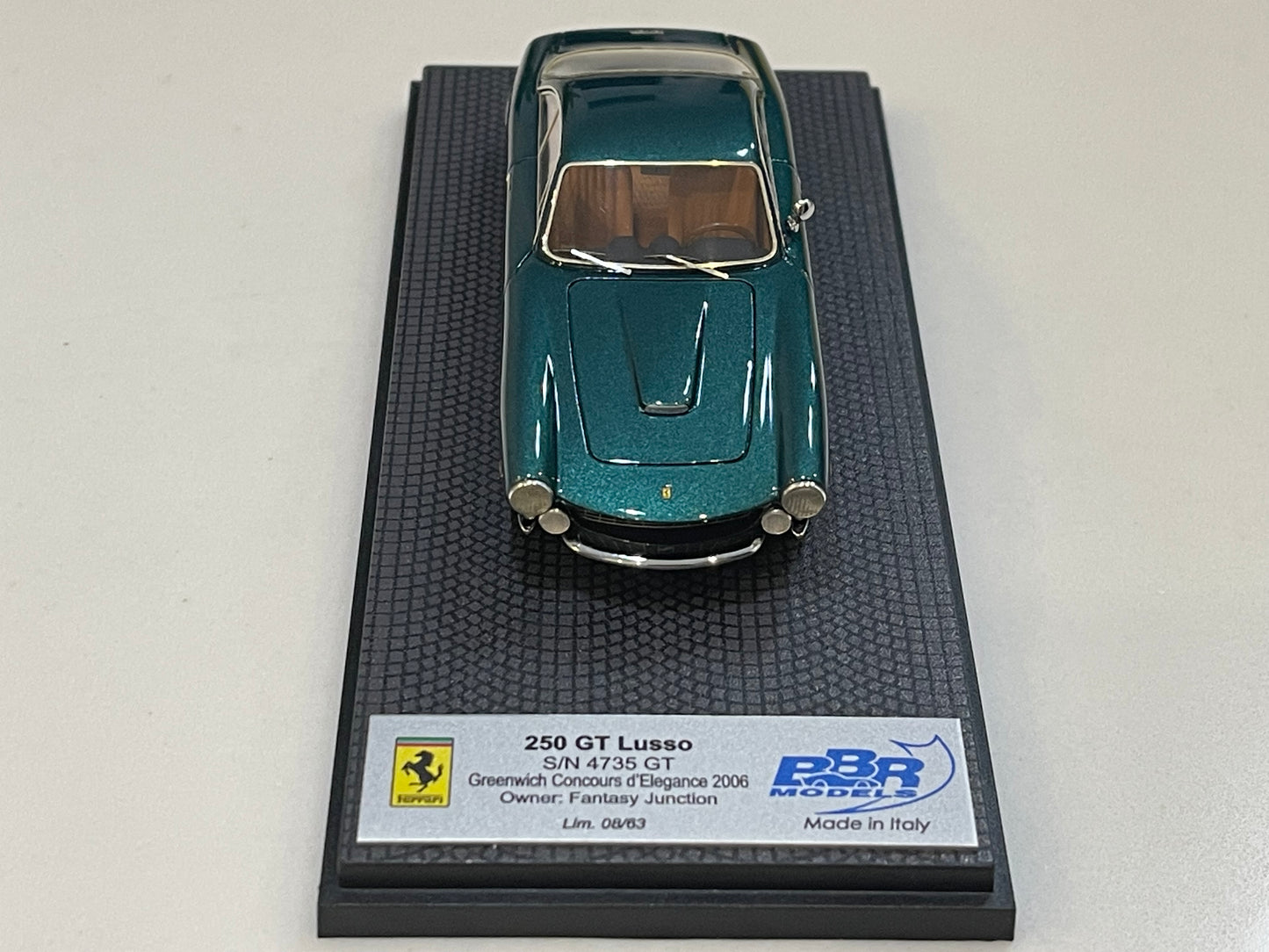 BBR 1/43 Ferrari 250 GT Lusso 4735GT Greenwich Concours 1963 Met. Green CAR41E