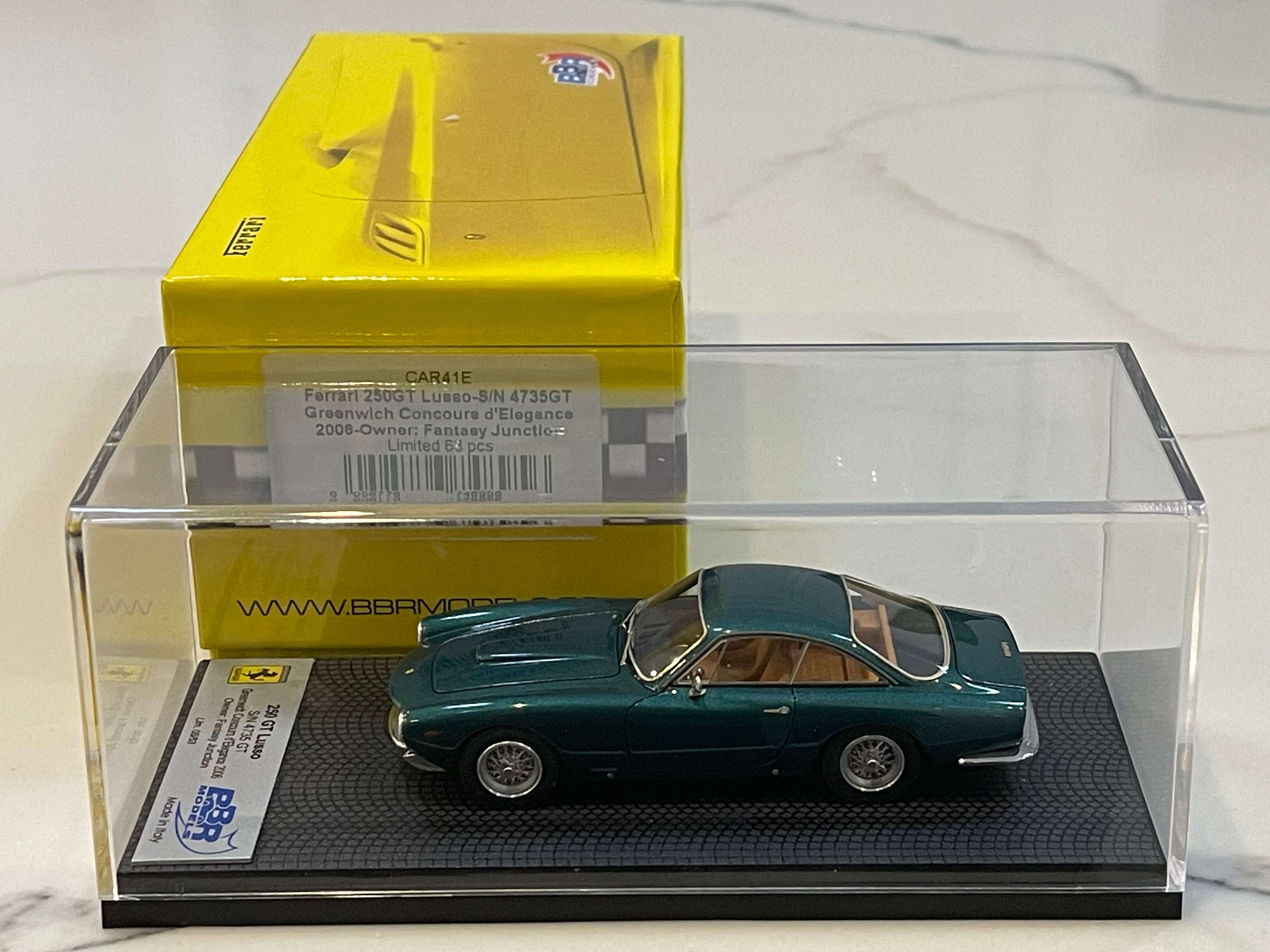 BBR 1/43 Ferrari 250 GT Lusso 4735GT Greenwich Concours 1963 Met. Green CAR41E