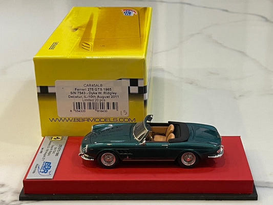 BBR 1/43 Ferrari 275 GTS 7543GT Dyke W. Ridley 1965 Met. Green CAR45ALB