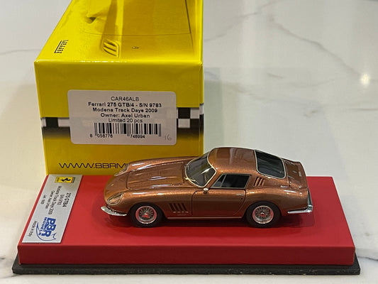 BBR 1/43 Ferrari 275 GTB/4 9783GT Alex Urban 1967 Met. Bronze CAR46ALB