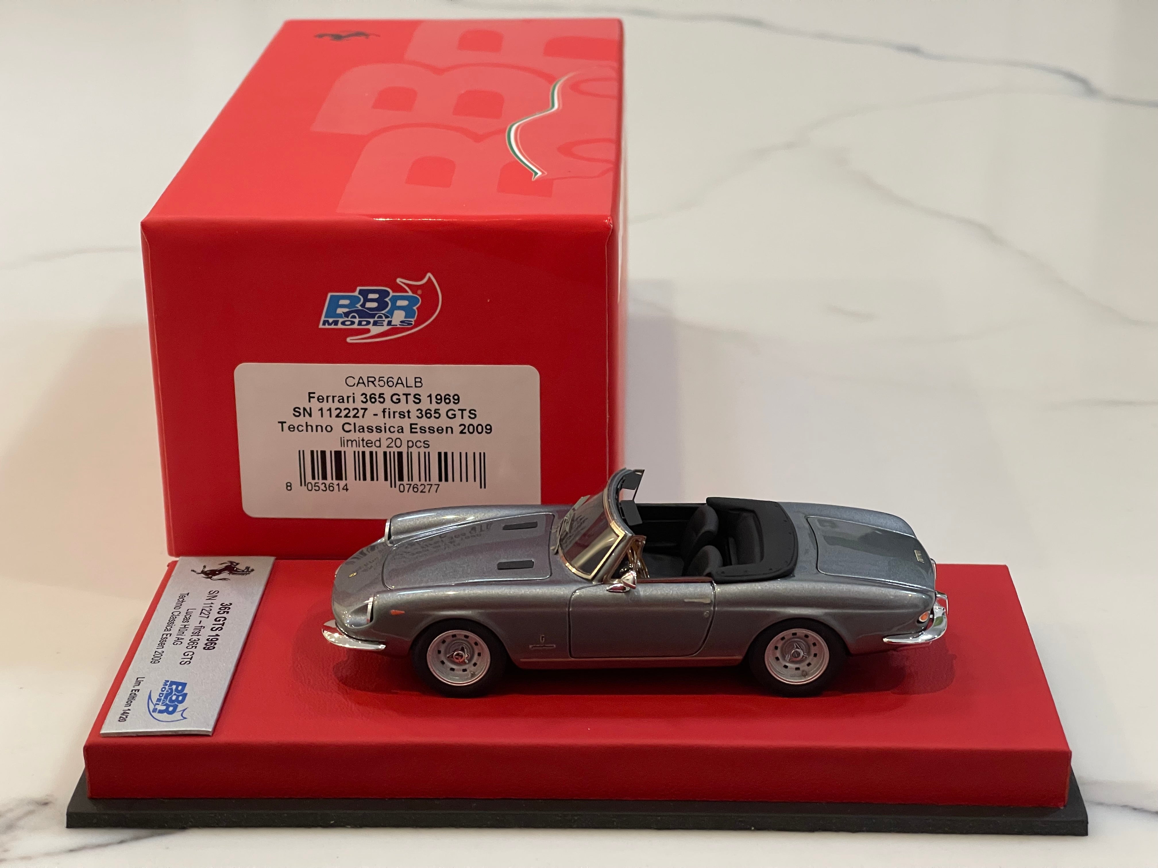 BBR 1/43 Ferrari 365 GTS 12227GT 1969 Met. Grey CAR56ALB