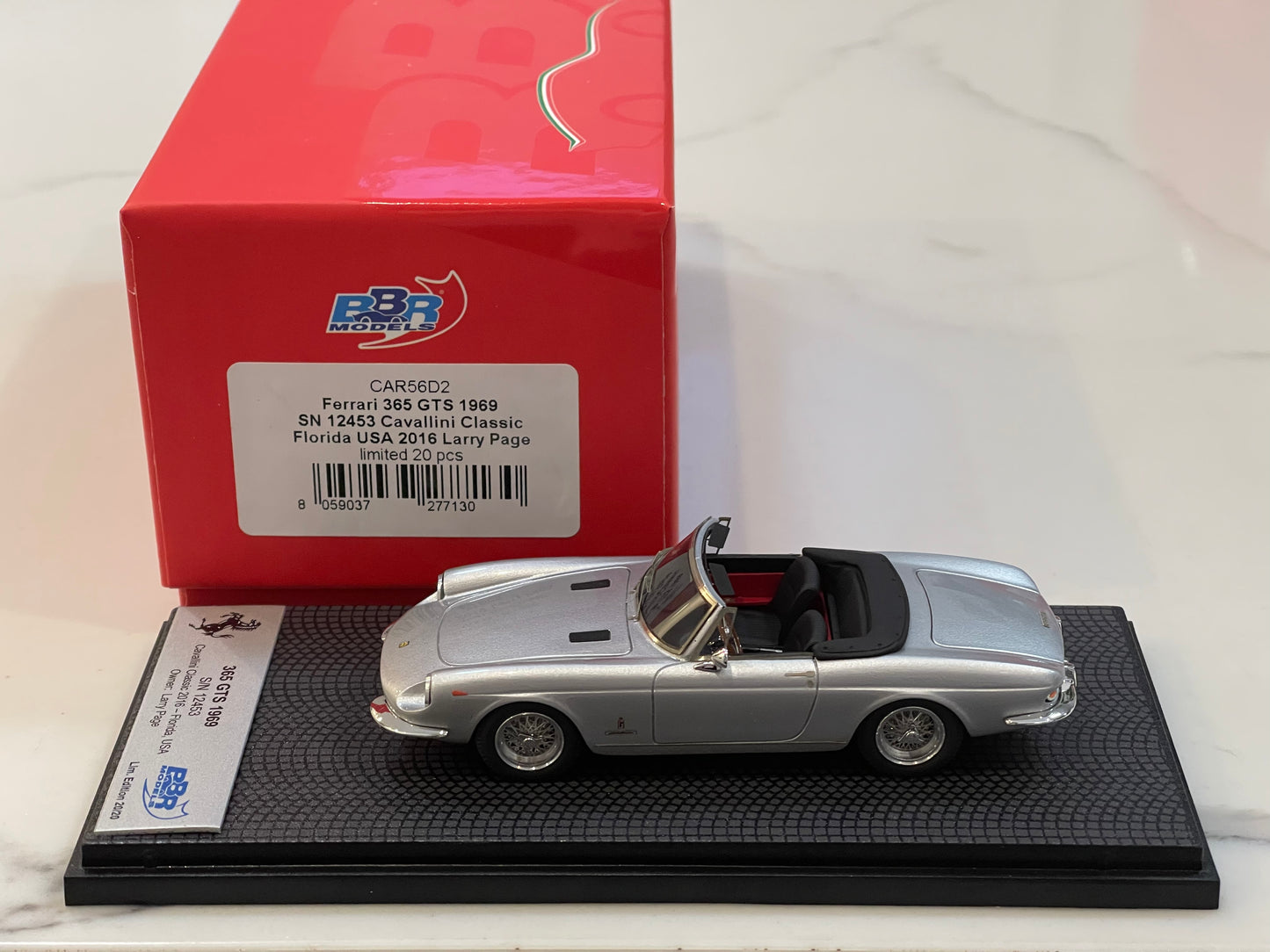BBR 1/43 Ferrari 365 GTS 12453GT 1969 Silver CAR56D2