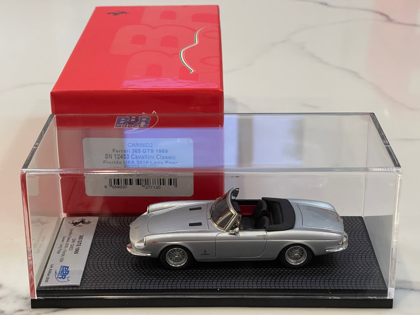 BBR 1/43 Ferrari 365 GTS 12453GT 1969 Silver CAR56D2