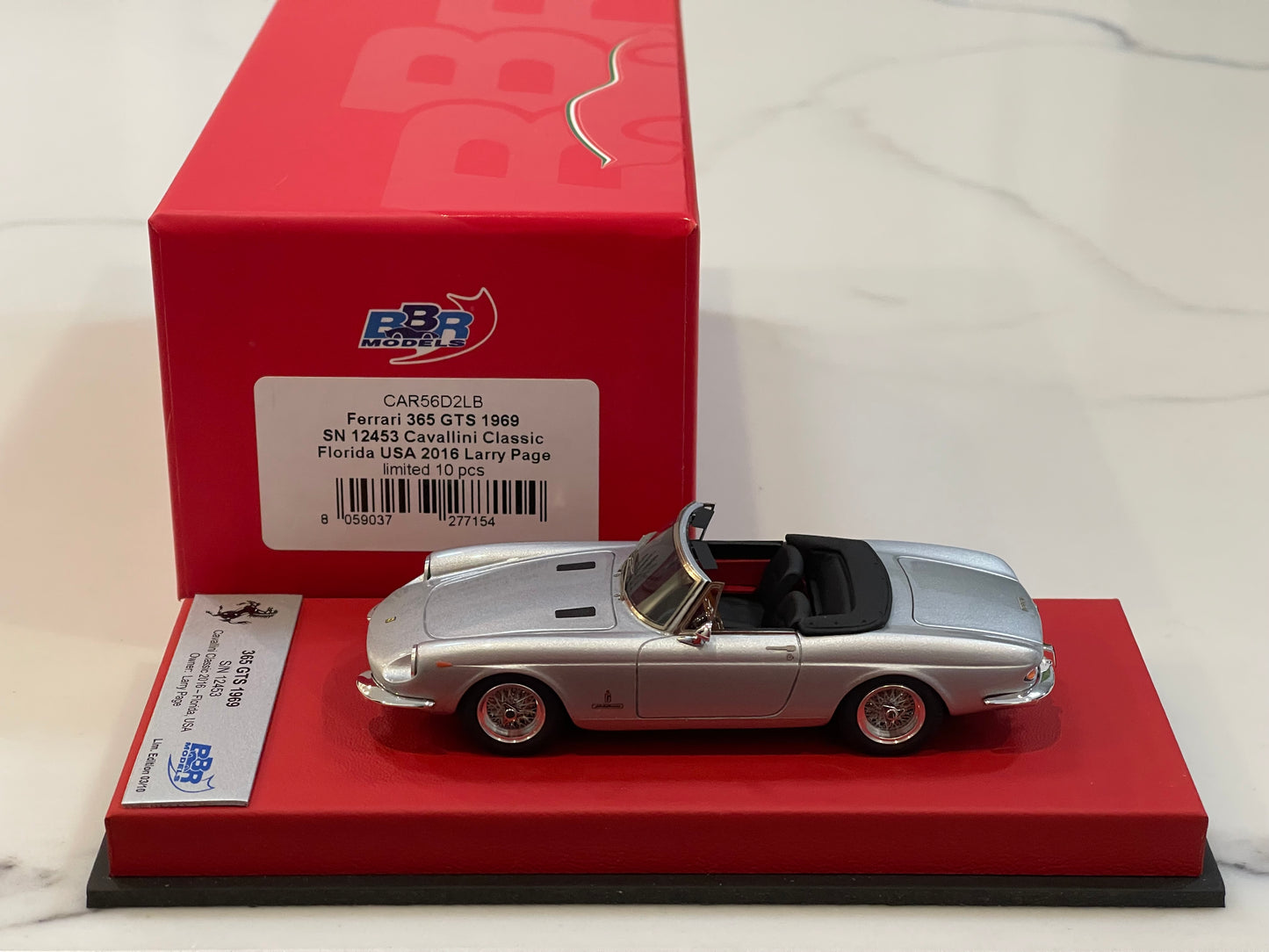 BBR 1/43 Ferrari 365 GTS 12453GT 1969 Silver CAR56D2LB