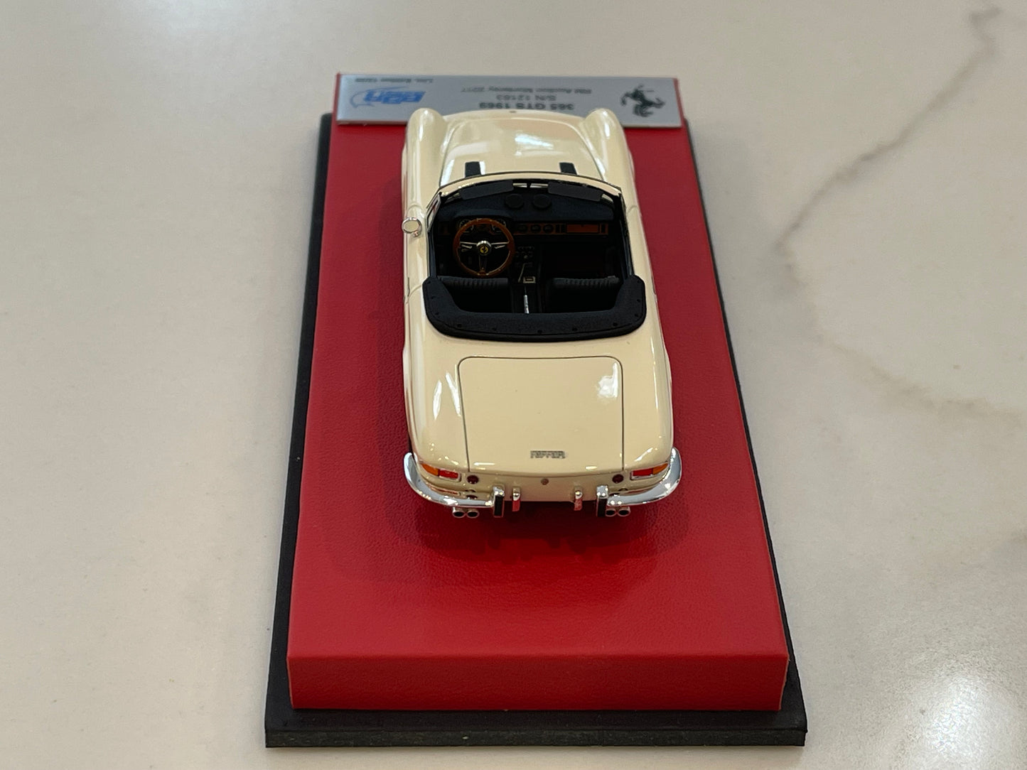 BBR 1/43 Ferrari 365 GTS 12163GT 1969 Ivory CAR56ELB