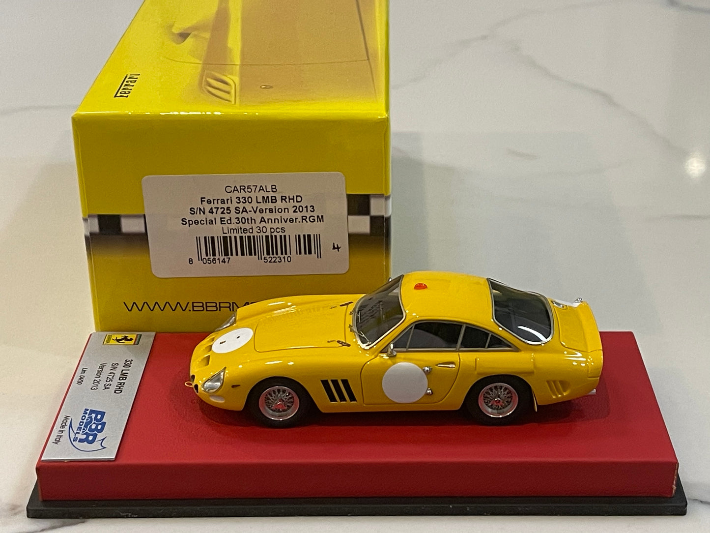 BBR 1/43 Ferrari 330 LMB RHD 4025SA 1963 Yellow CAR57ALB