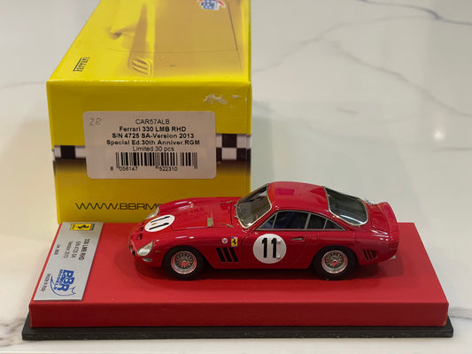 BBR 1/43 Ferrari 330 LMB RHD 4025SA 1963 Red No.11 CAR57LB