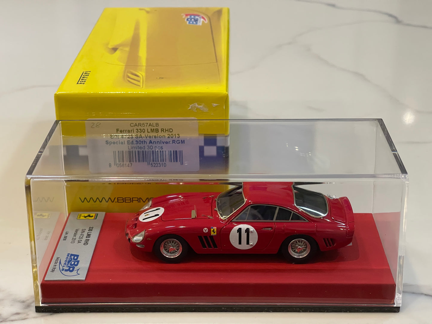 BBR 1/43 Ferrari 330 LMB RHD 4025SA 1963 Red No.11 CAR57LB