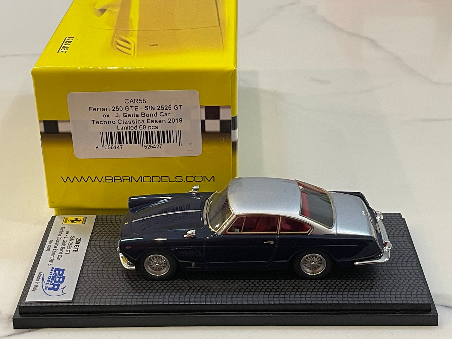 BBR 1/43 Ferrari 250 GTE 2525GT J.Geils 1959 Dark Blue/Silver CAR58