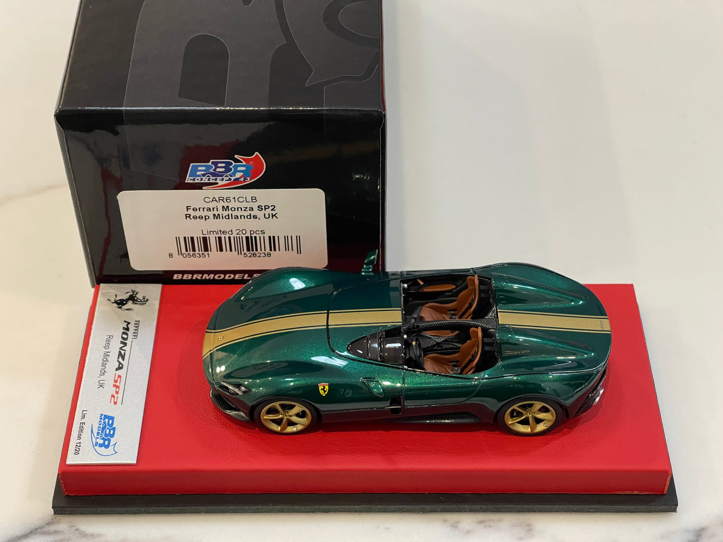BBR 1/43 Ferrari Monza SP2 2019 Met. Green CAR61CLB