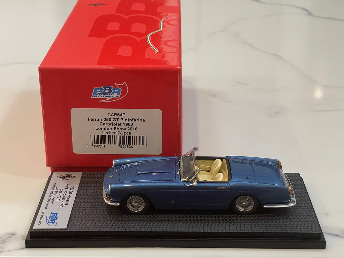 BBR 1/43 Ferrari 250 GT Cabriolet Series I 1475GT 1960 Met. Blue CAR64E