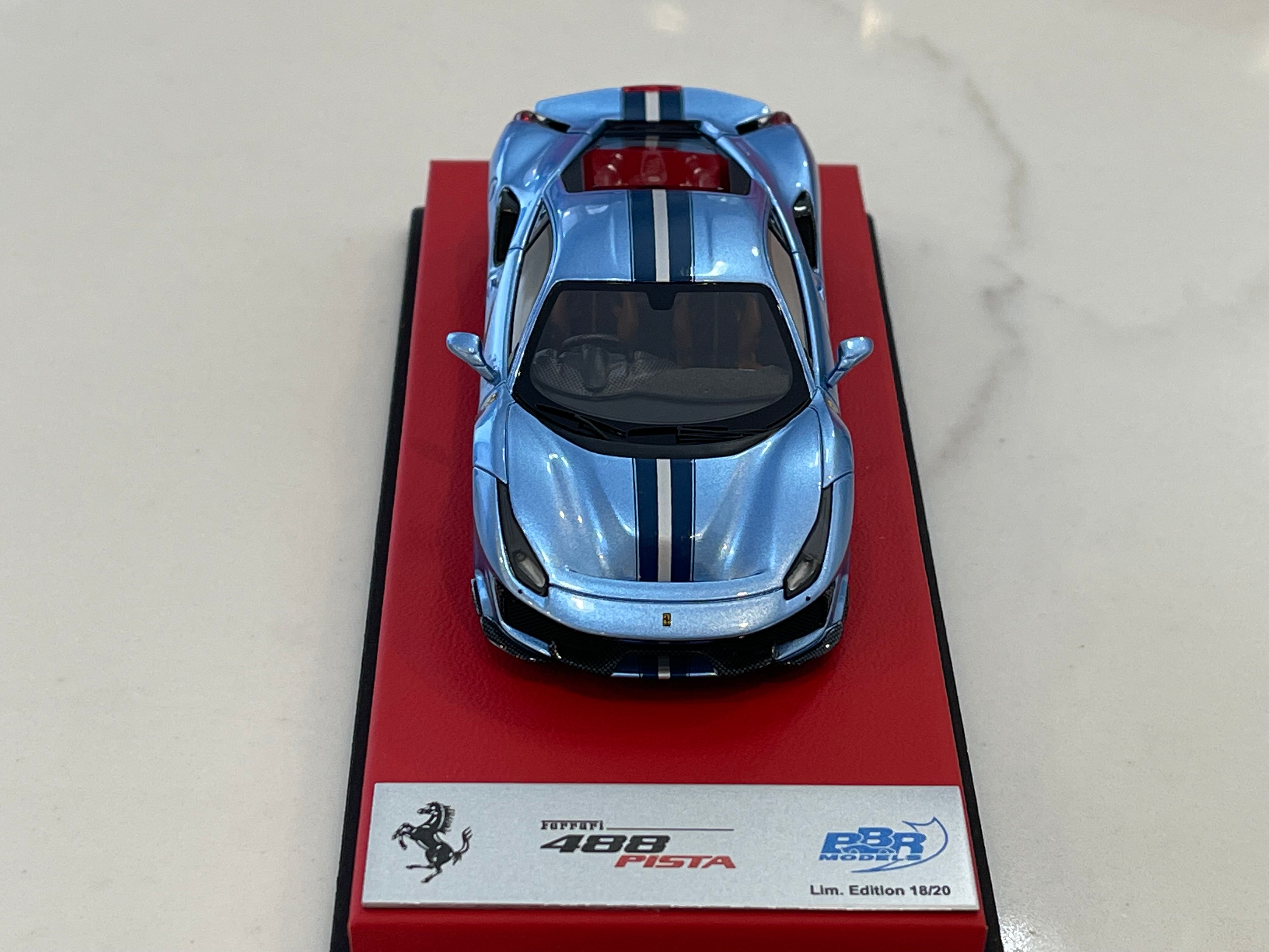 BBR 1/43 Ferrari 488 Pista RHD 2019 Azzurro California CAR76BLB