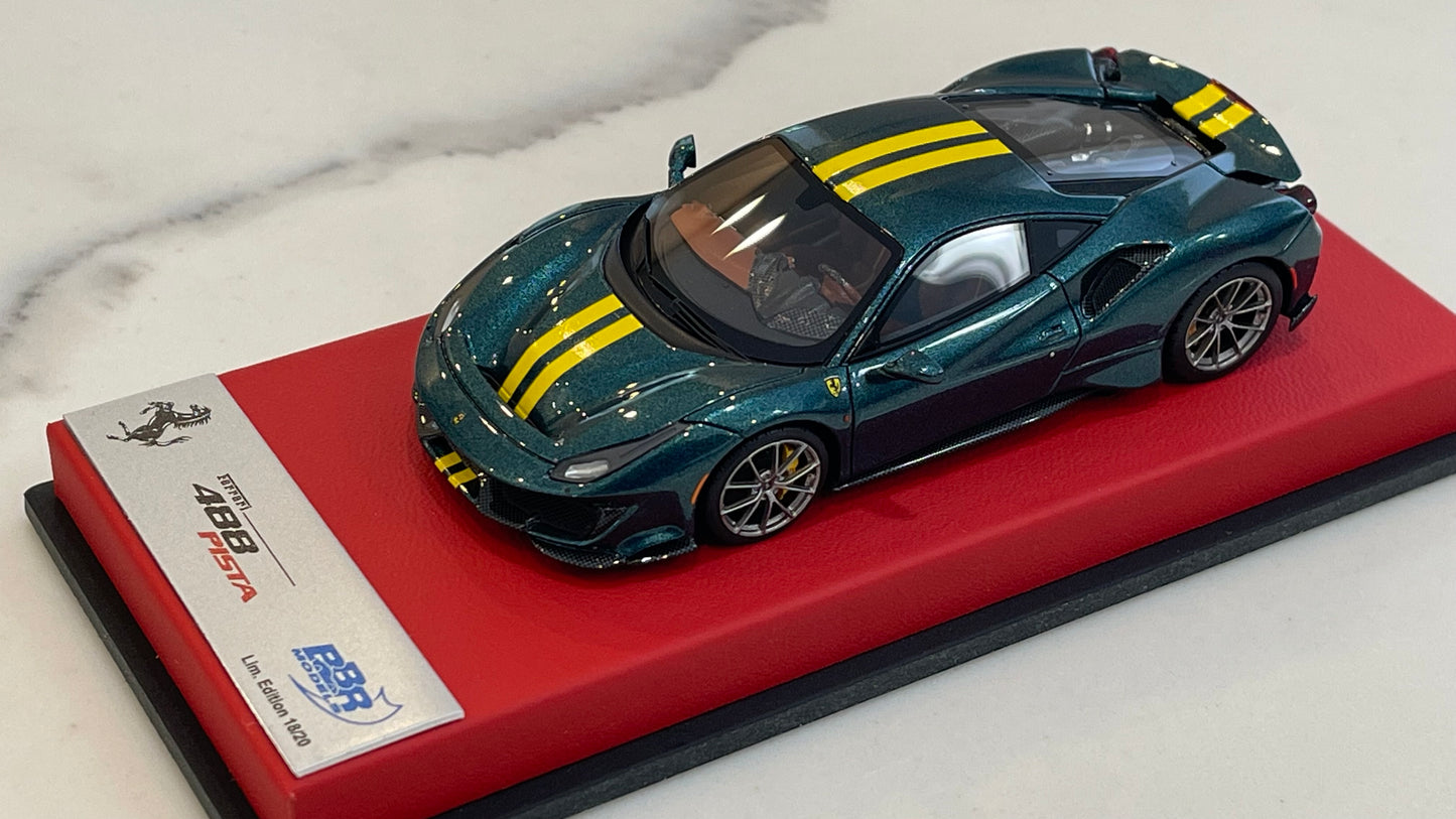 BBR 1/43 Ferrari 488 Pista RHD 2020 Verde Scuro Met. CAR76CLB