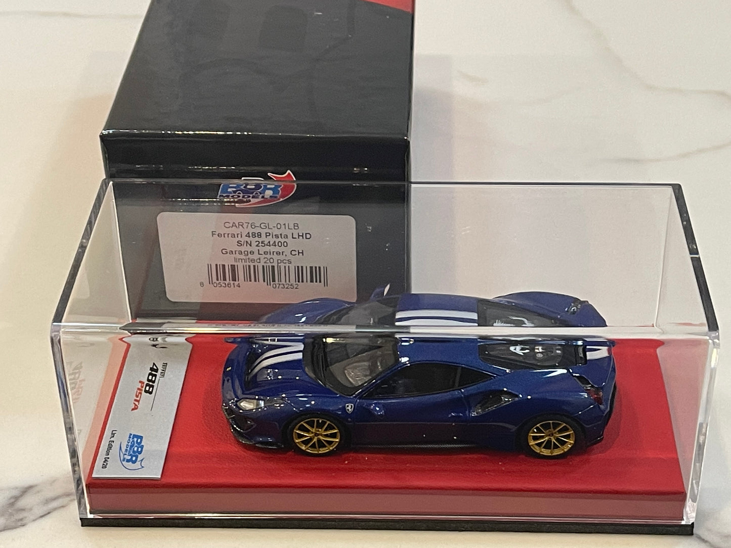 BBR 1/43 Ferrari 488 Pista LHD 2019 Blue CAR76GL-01LB