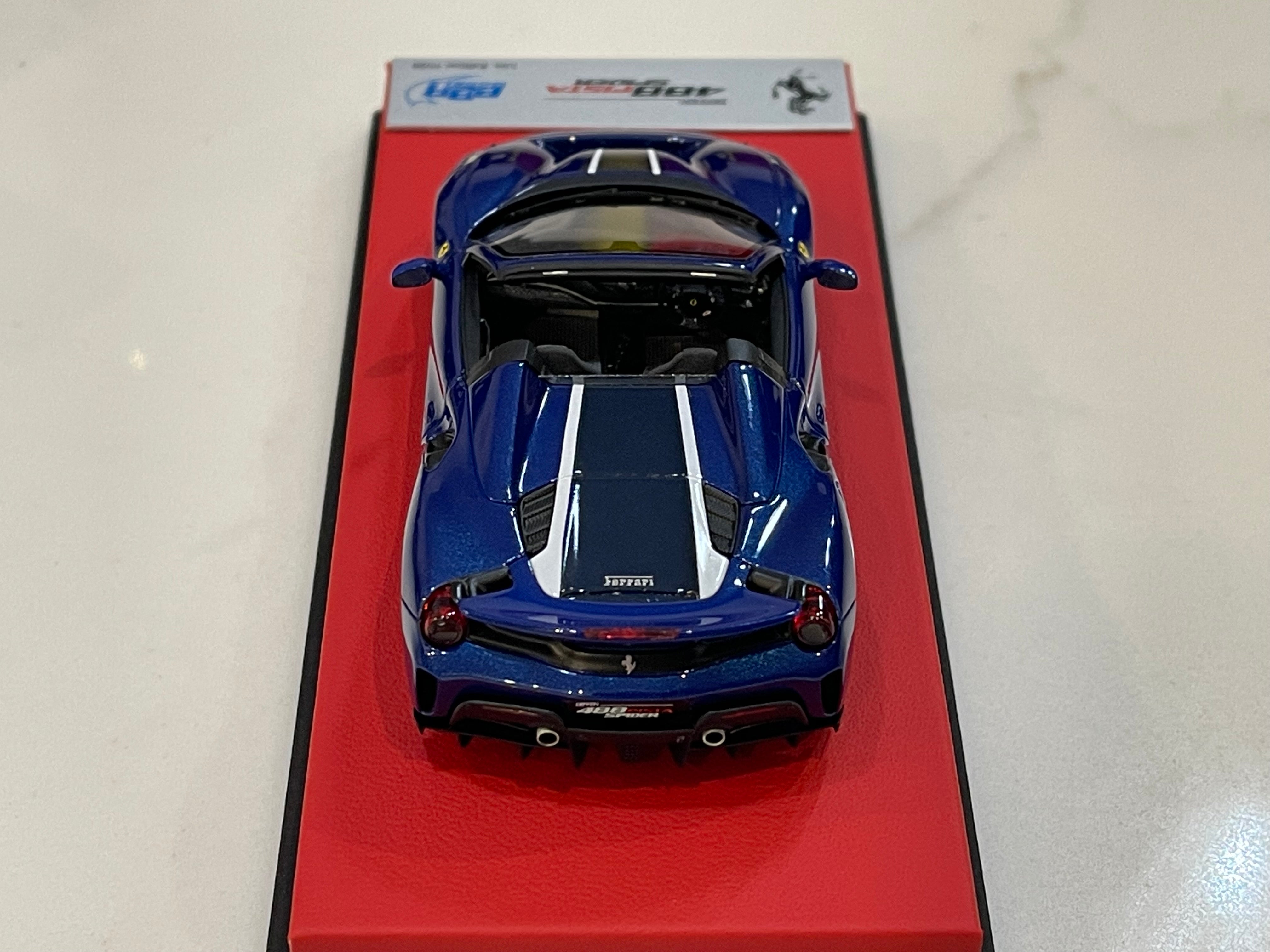 BBR 1/43 Ferrari 488 Pista Spider RHD 2019 Blue TDF CAR77ALB