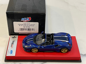 BBR 1/43 Ferrari 488 Pista Spider RHD 2019 Blue TDF CAR77ALB