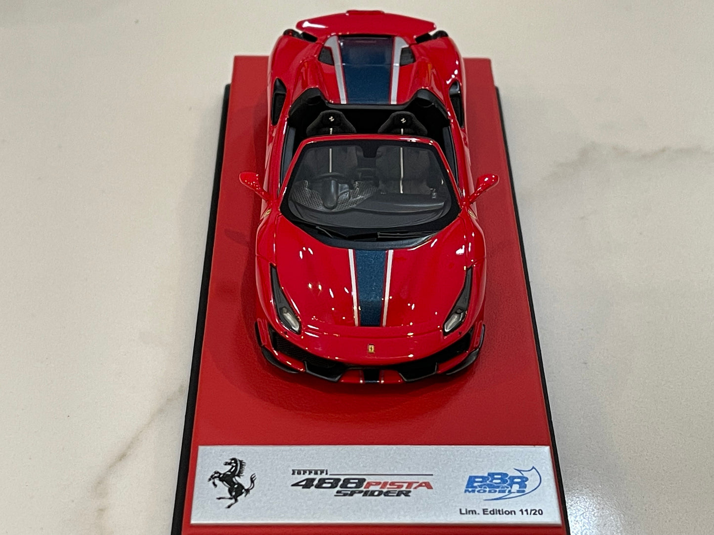 BBR 1/43 Ferrari 488 Pista Spider RHD 2019 Rosso Corsa CAR77BLB