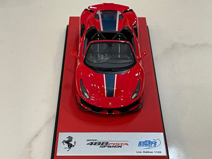 BBR 1/43 Ferrari 488 Pista Spider RHD 2019 Rosso Corsa CAR77BLB