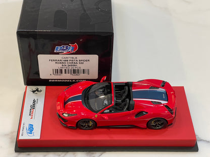 BBR 1/43 Ferrari 488 Pista Spider RHD 2019 Rosso Corsa CAR77BLB