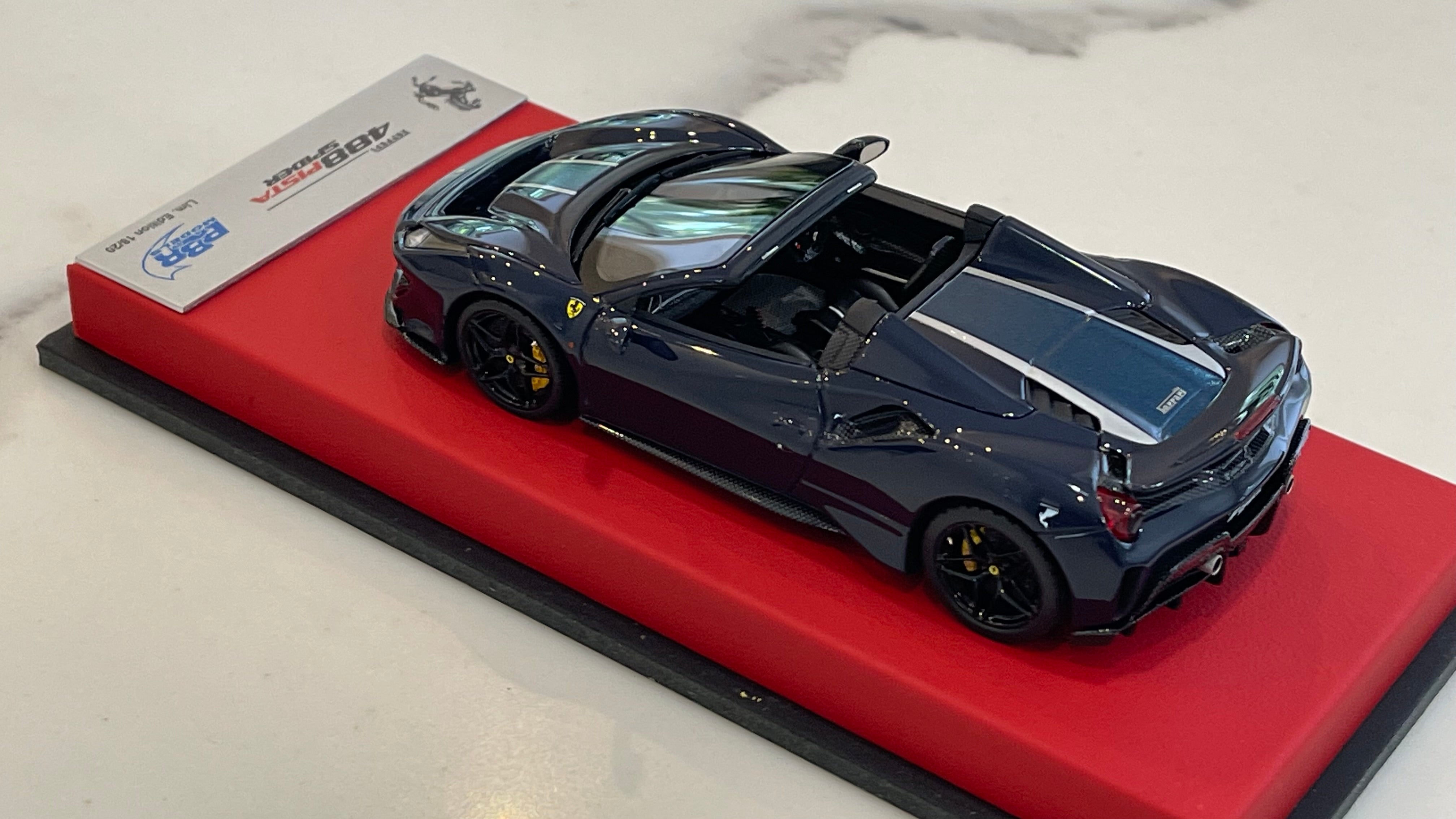 BBR 1/43 Ferrari 488 Pista Spider RHD 2020 Blu Pozzi CAR77CLB