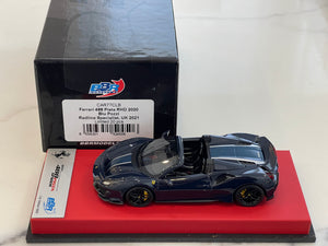 BBR 1/43 Ferrari 488 Pista Spider RHD 2020 Blu Pozzi CAR77CLB