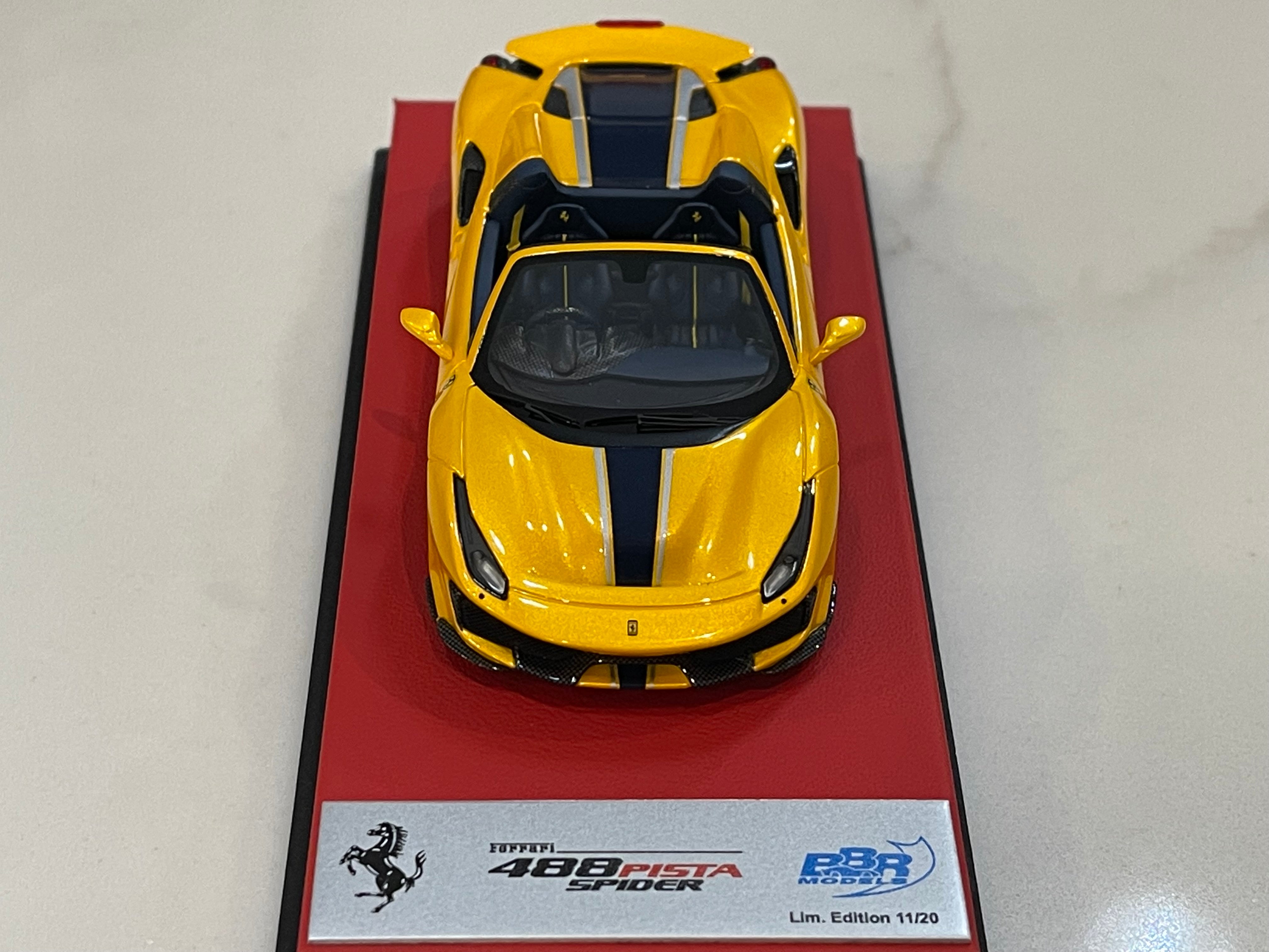 BBR 1/43 Ferrari 488 Pista Spider RHD 2019 Giallo Tristrato