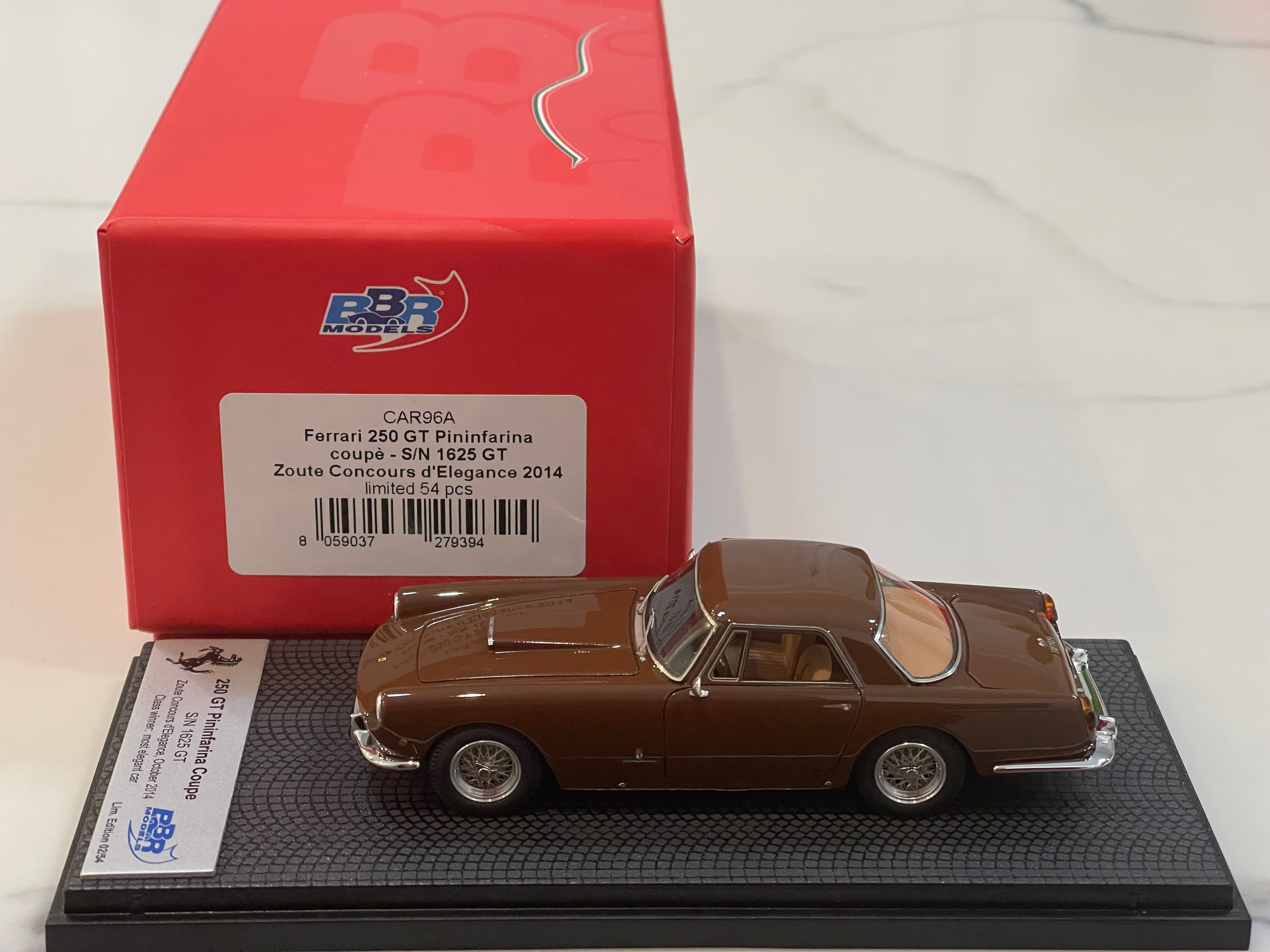 BBR 1/43 Ferrari 250 GT Pininfarina Coupe 1625GT 1959 Brown CAR96A