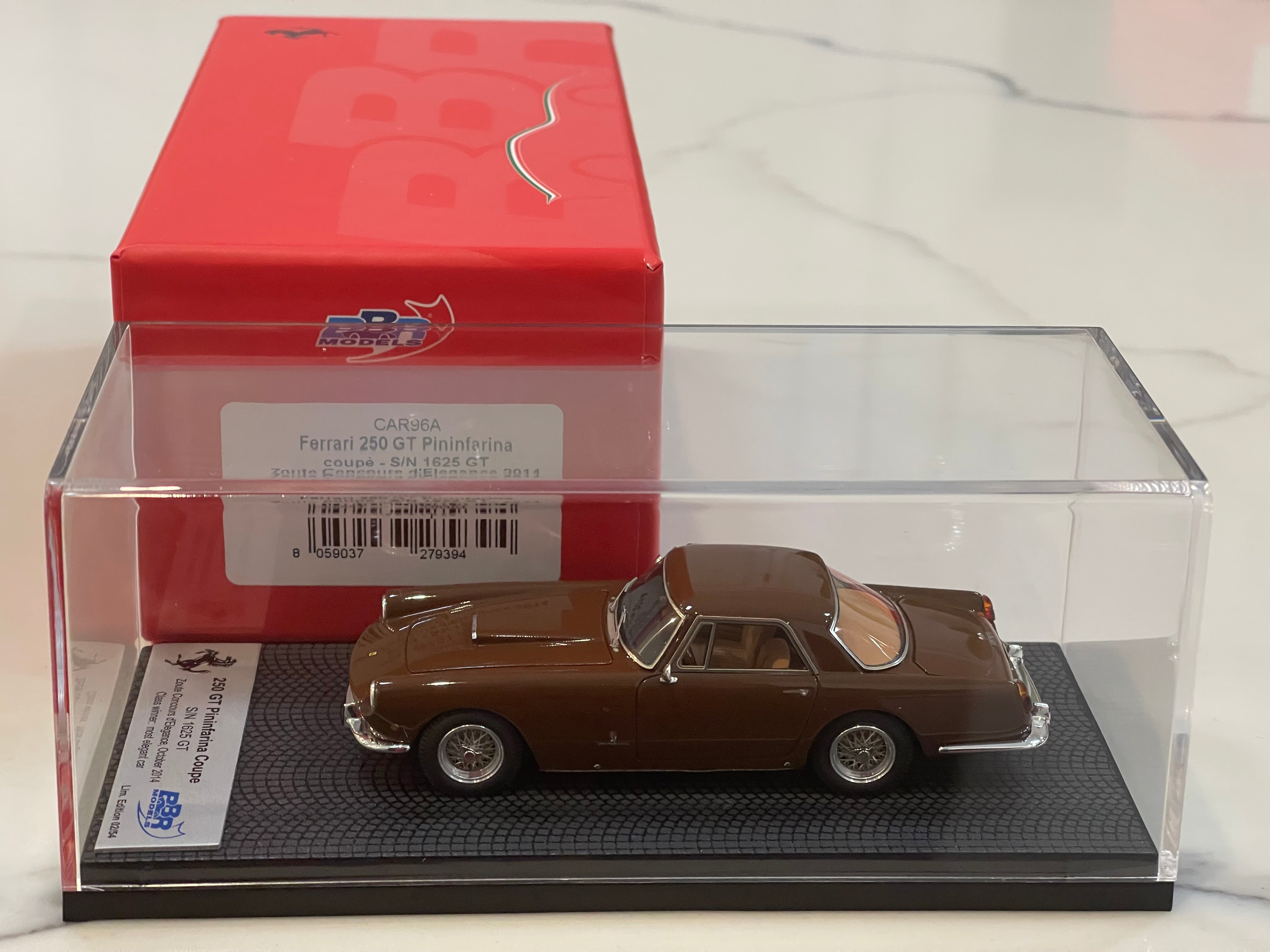 BBR 1/43 Ferrari 250 GT Pininfarina Coupe 1625GT 1959 Brown CAR96A