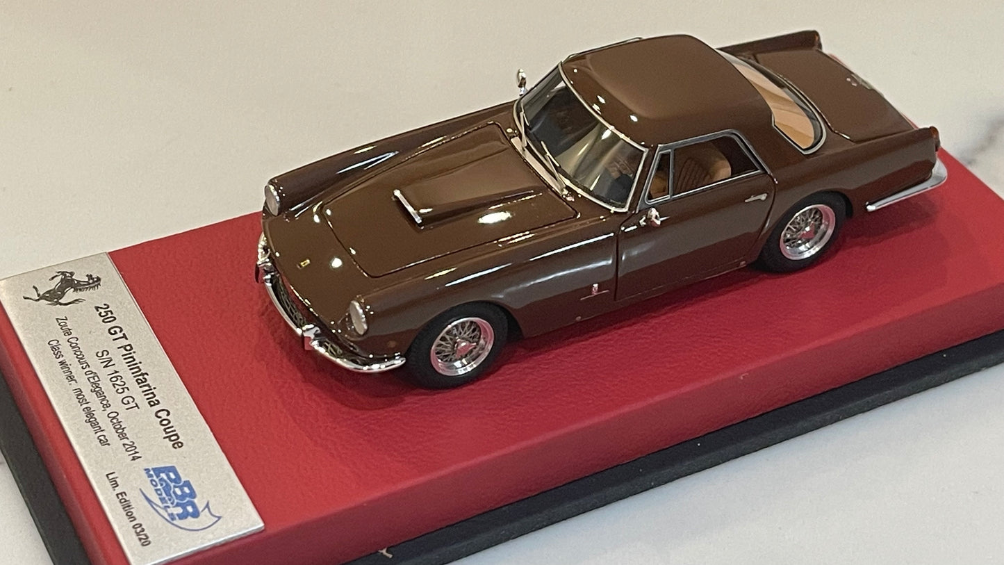 BBR 1/43 Ferrari 250 GT Pininfarina Coupe 1625GT 1959 Brown CAR96ALB-V1