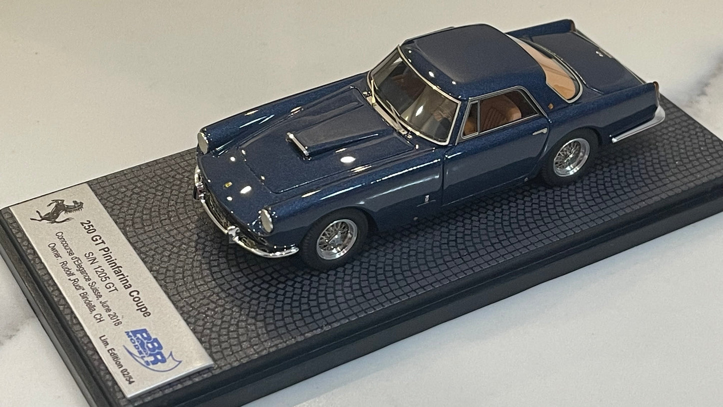 BBR 1/43 Ferrari 250 GT Pininfarina Coupe 1205GT 1959 Dark Blue CAR96B