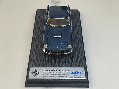 BBR 1/43 Ferrari 250 GT Pininfarina Coupe 1205GT 1959 Dark Blue CAR96B