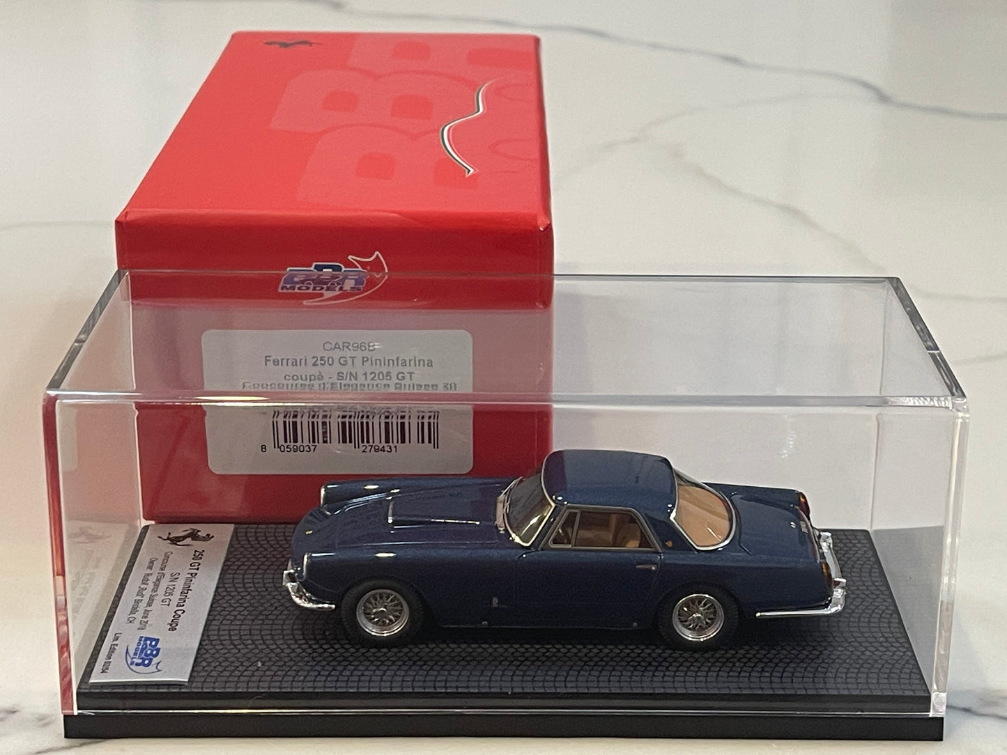 BBR 1/43 Ferrari 250 GT Pininfarina Coupe 1205GT 1959 Dark Blue CAR96B