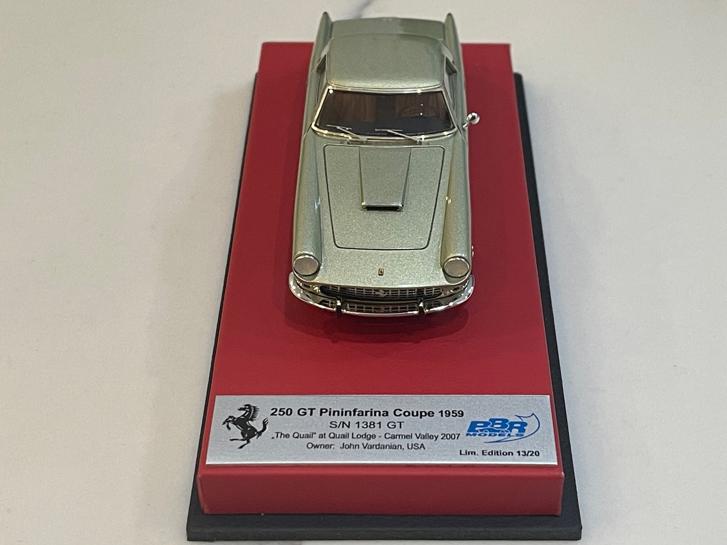 BBR 1/43 Ferrari 250 GT Pininfarina Coupe 1381GT 1960 Light Green CAR96CLB-V1
