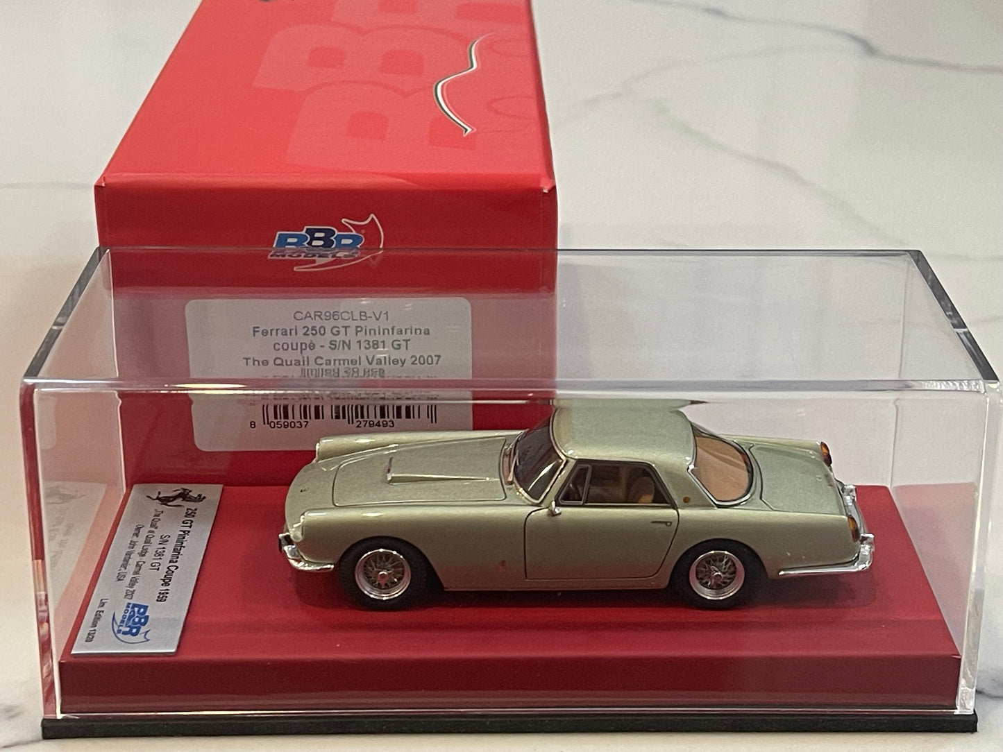 BBR 1/43 Ferrari 250 GT Pininfarina Coupe 1381GT 1960 Light Green CAR96CLB-V1