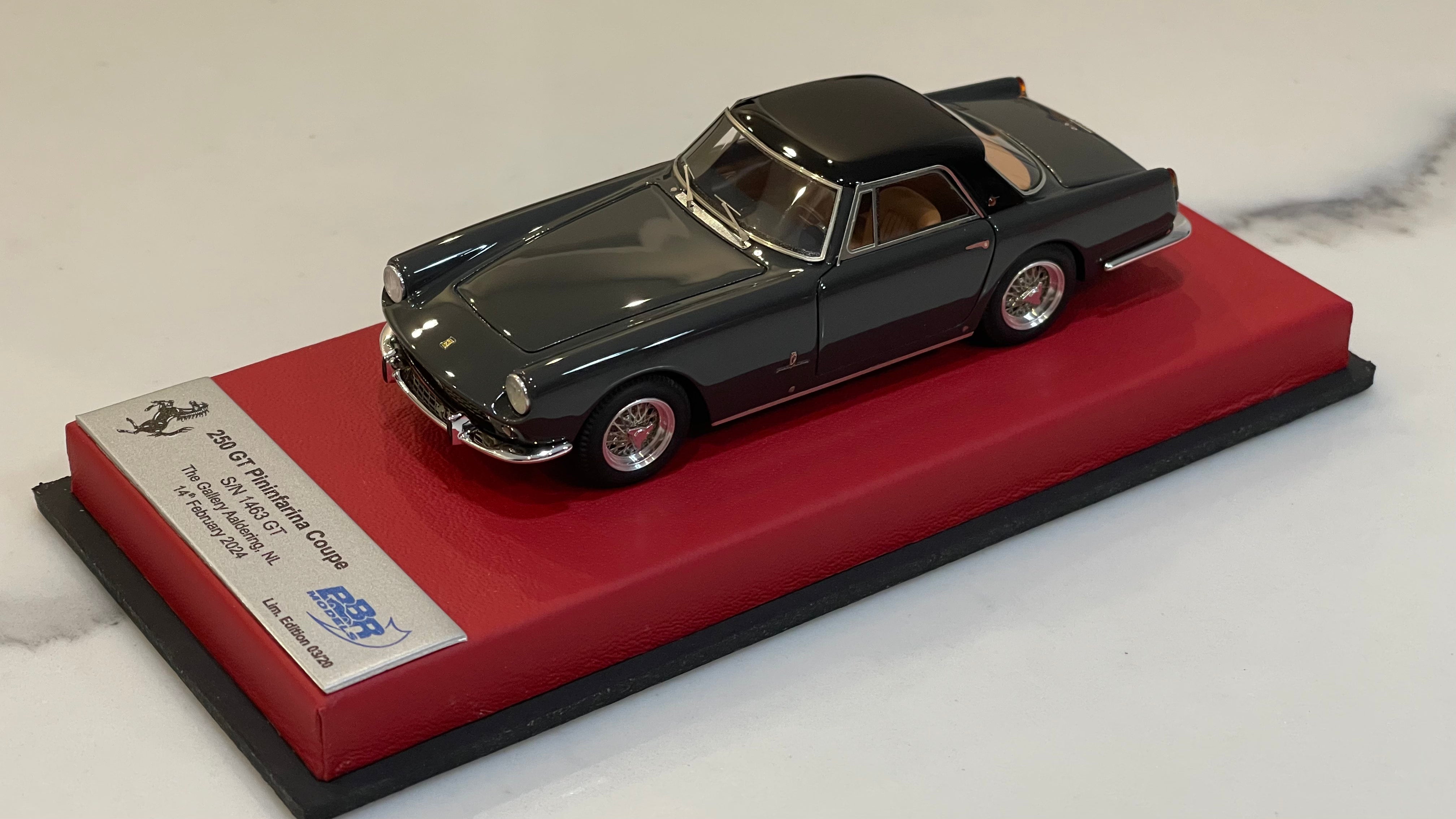 BBR 1/43 Ferrari 250 GT Pininfarina Coupe 1463GT 1960 Dark Grey/Black CAR97ALBR