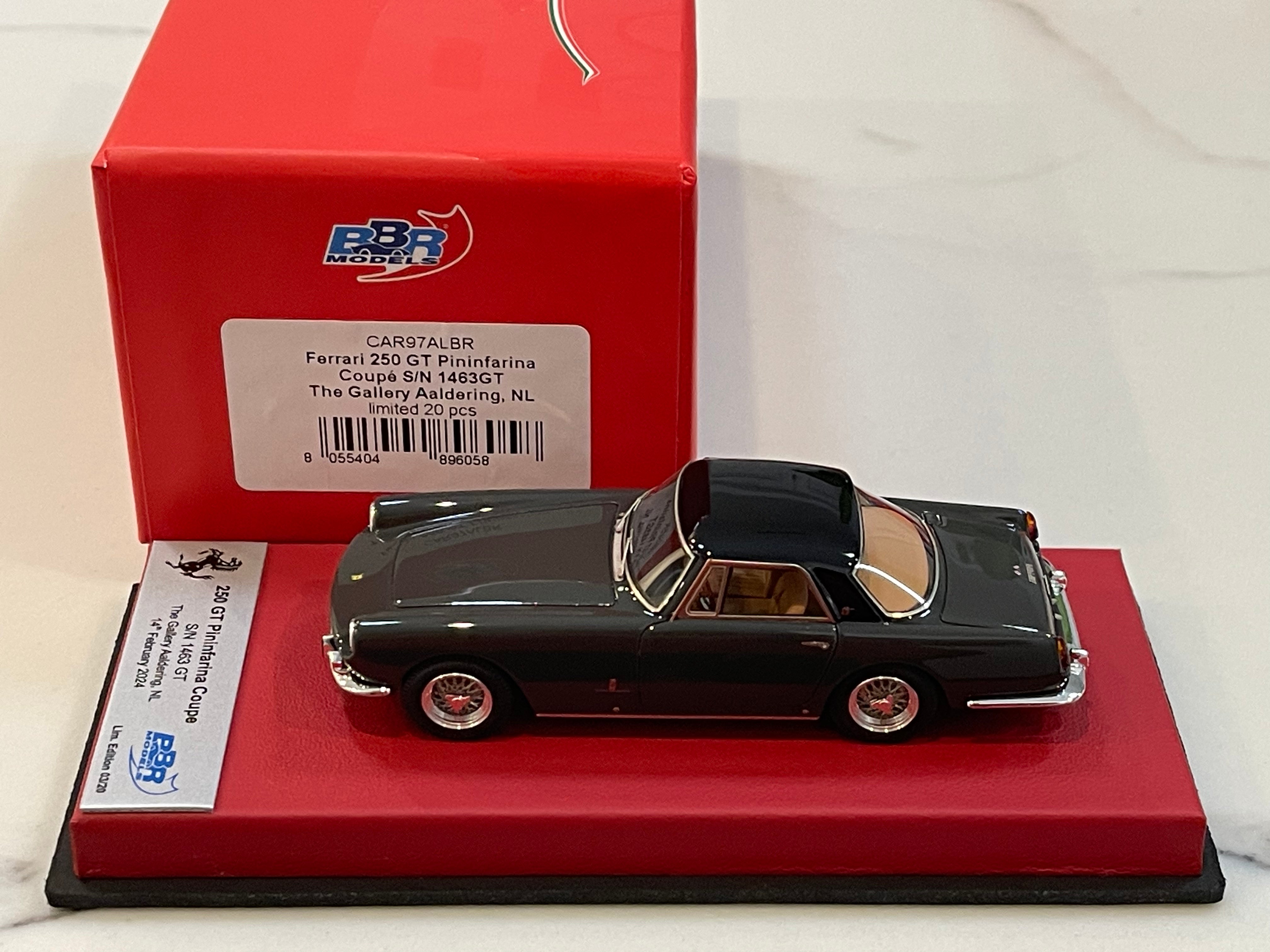 BBR 1/43 Ferrari 250 GT Pininfarina Coupe 1463GT 1960 Dark Grey/Black CAR97ALBR