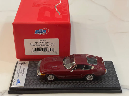 BBR 1/43 Ferrari 365 GTB4 Plexi S/N 13315 1970 Rosso Rubino BBRCAR98A