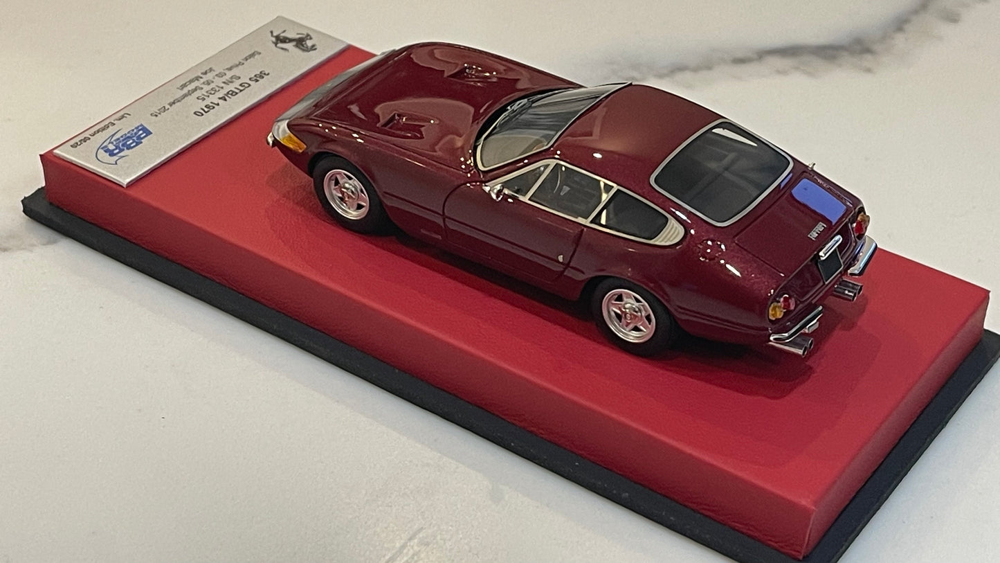 BBR 1/43 Ferrari 365 GTB4 Plexi S/N 13315 1970 Rosso Rubino BBRCAR98ALB
