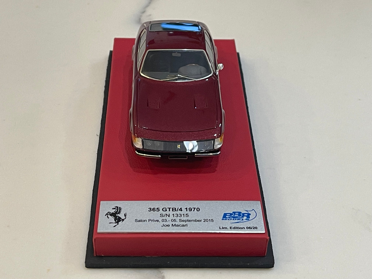 BBR 1/43 Ferrari 365 GTB4 Plexi S/N 13315 1970 Rosso Rubino BBRCAR98ALB