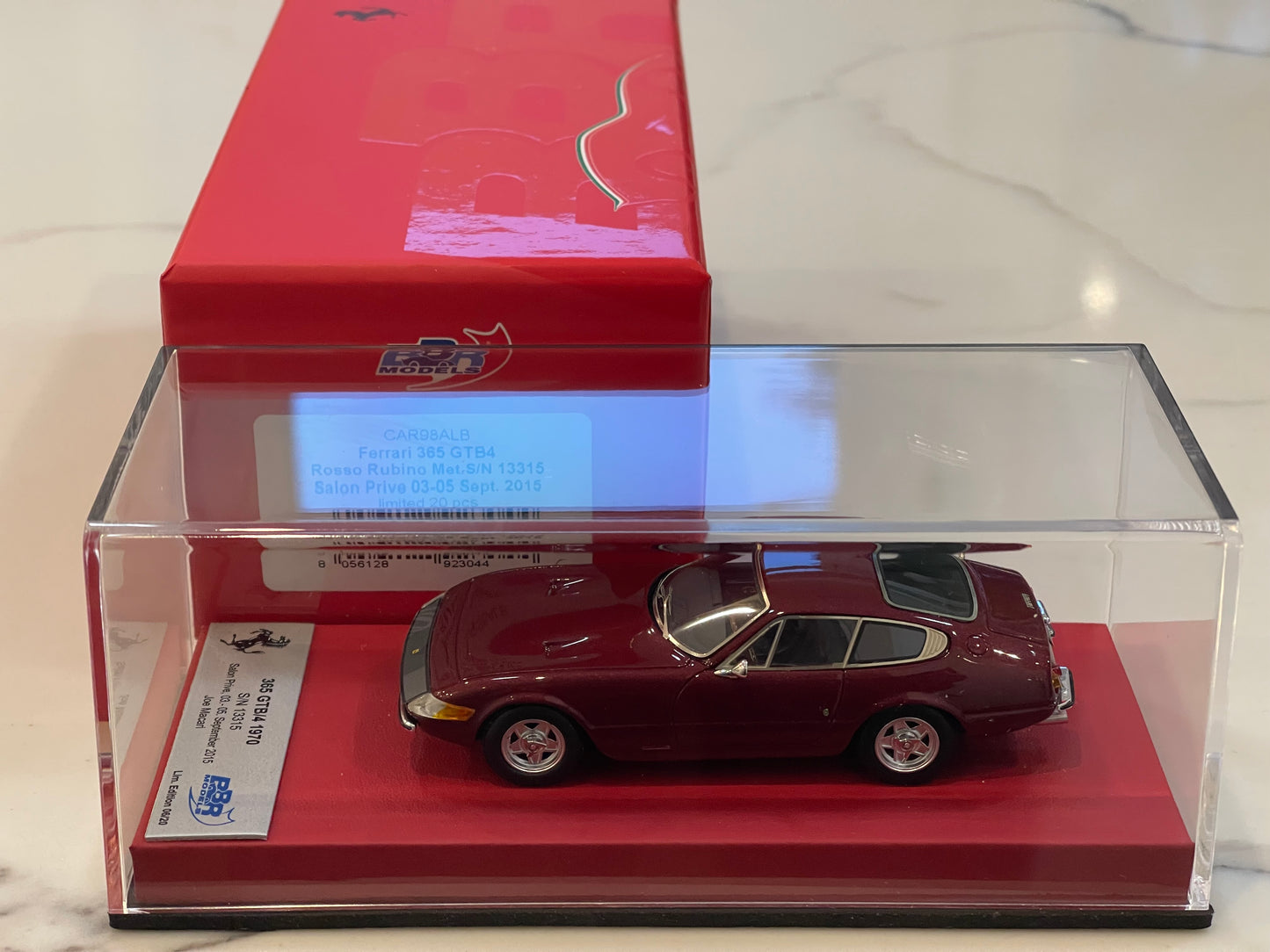 BBR 1/43 Ferrari 365 GTB4 Plexi S/N 13315 1970 Rosso Rubino BBRCAR98ALB