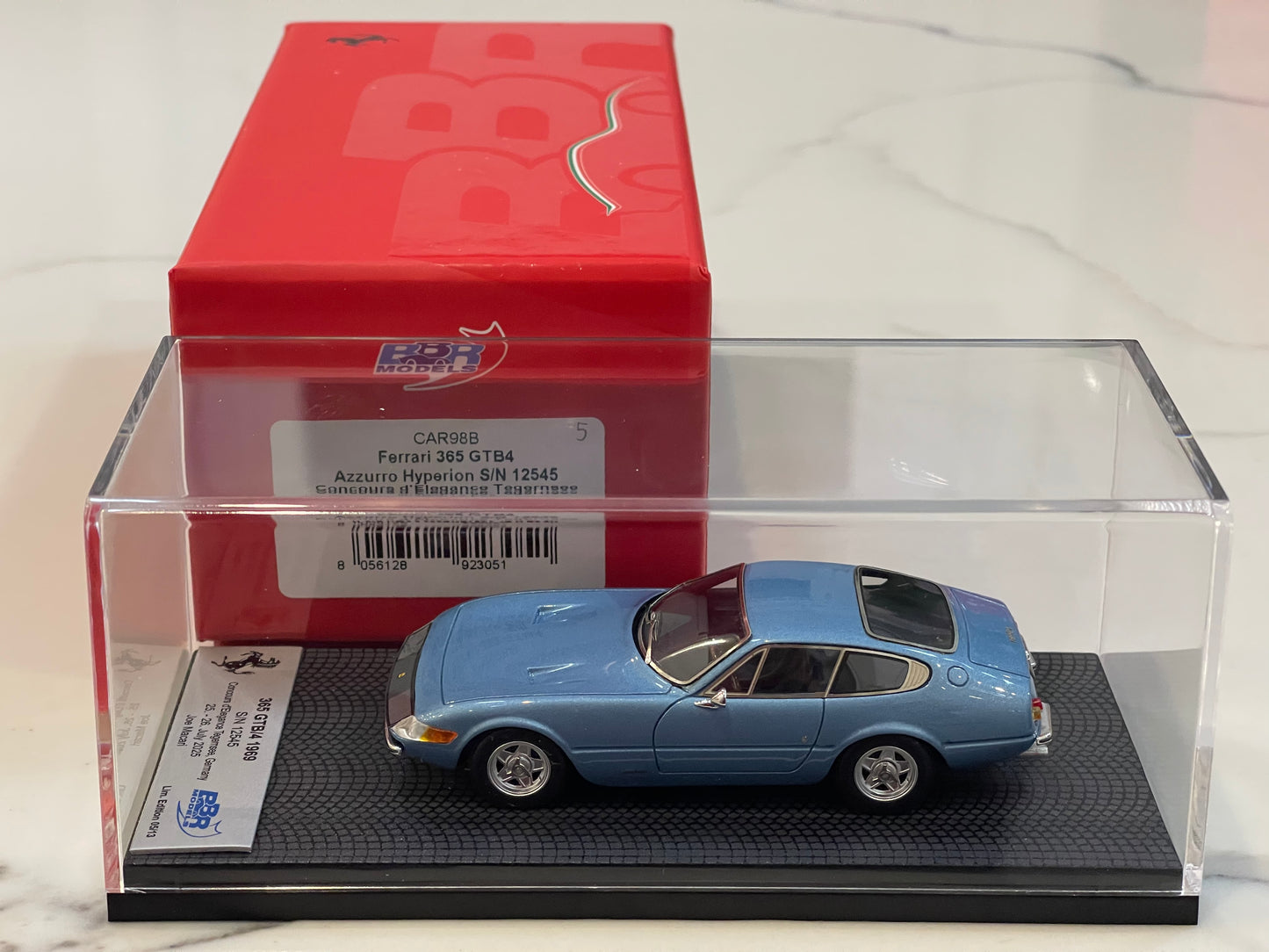 BBR 1/43 Ferrari 365 GTB4 Plexi S/N 12545 1970 Azzurro Hyperion BBRCAR98B