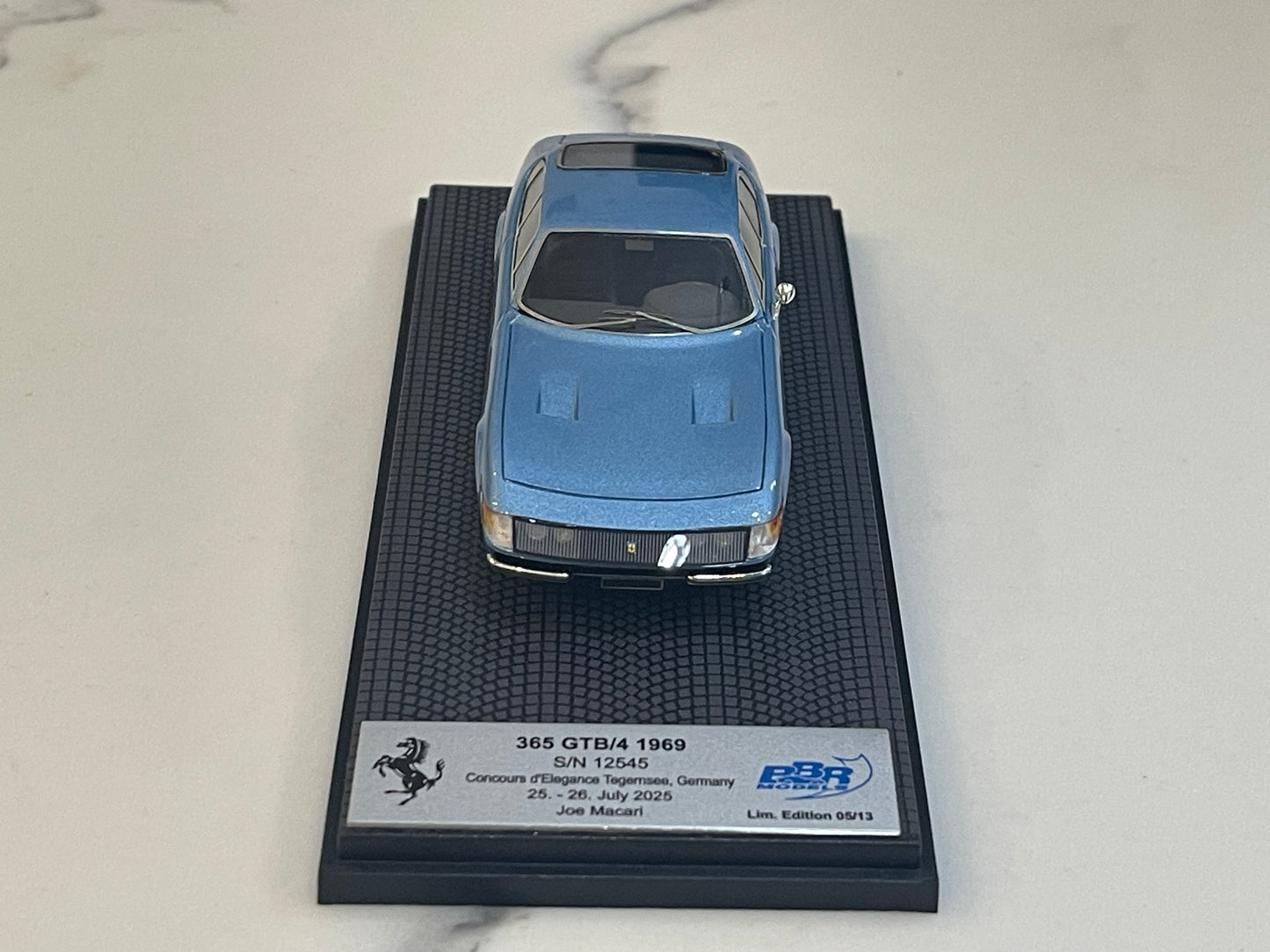 BBR 1/43 Ferrari 365 GTB4 Plexi S/N 12545 1970 Azzurro Hyperion BBRCAR98B