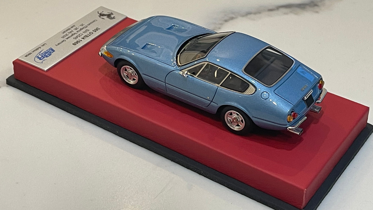 BBR 1/43 Ferrari 365 GTB4 Plexi S/N 12545 1970 Azzurro Hyperion BBRCAR98BLB