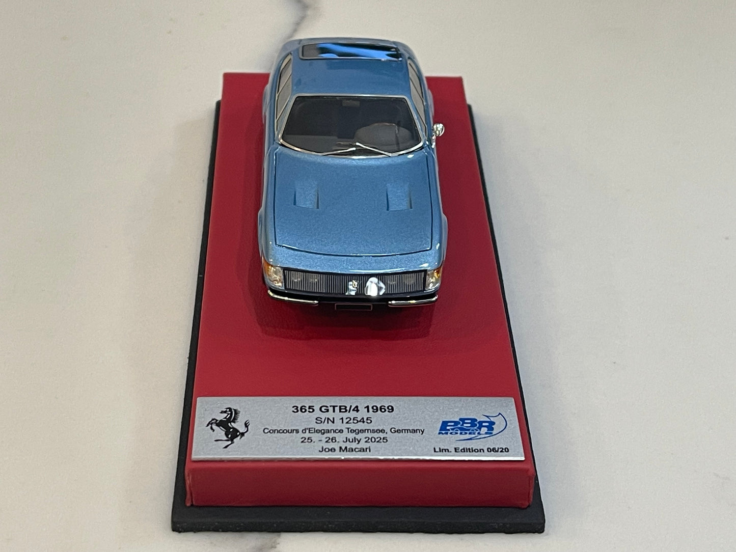 BBR 1/43 Ferrari 365 GTB4 Plexi S/N 12545 1970 Azzurro Hyperion BBRCAR98BLB